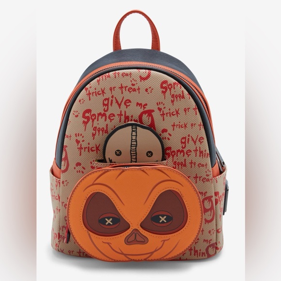 Loungefly Handbags - Loungefly Trick 'r Treat Pumpkin Head Mini Backpack